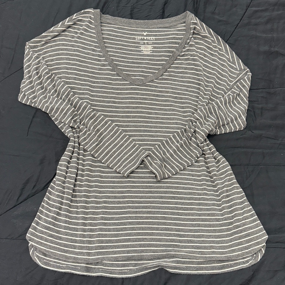 American Eagle Soft & Sexy Striped Long Sleeve Top – Size Small